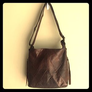 Lucky Brand Dark Brown Leather Crossbody Bag Purse